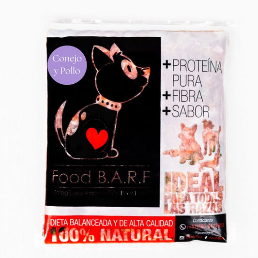 Dieta BARF Conejo y Pollo 300gr