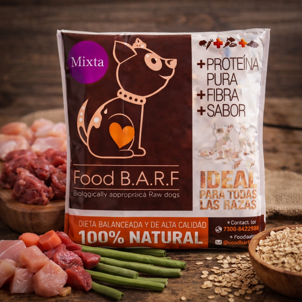 Dieta BARF Mixta de Res y Pollo 700g para Perros | Alimentación Natural | Food BARF