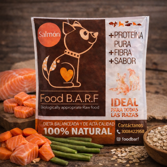 Dieta BARF de Salmón para Perros – 250g | Alimentación Natural y Cruda | Food BARF