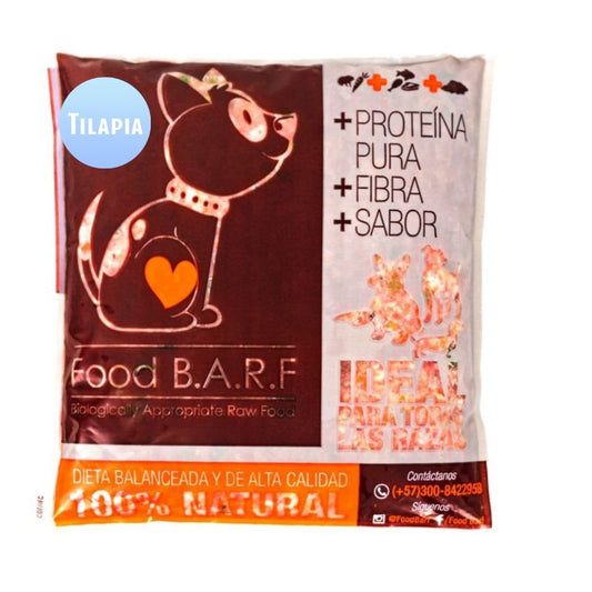 Dieta Barf Tilapia, apio, pera  y avena 600g