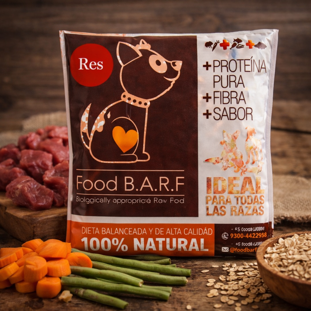 Dieta BARF de Res para Perros – 600g | Alimentación Natural y Cruda | Food BARF